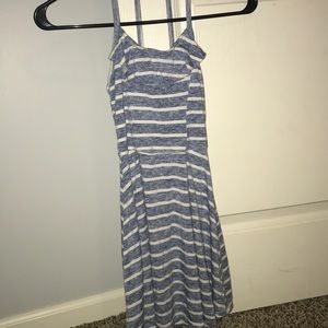 A Blue and White Striped dress